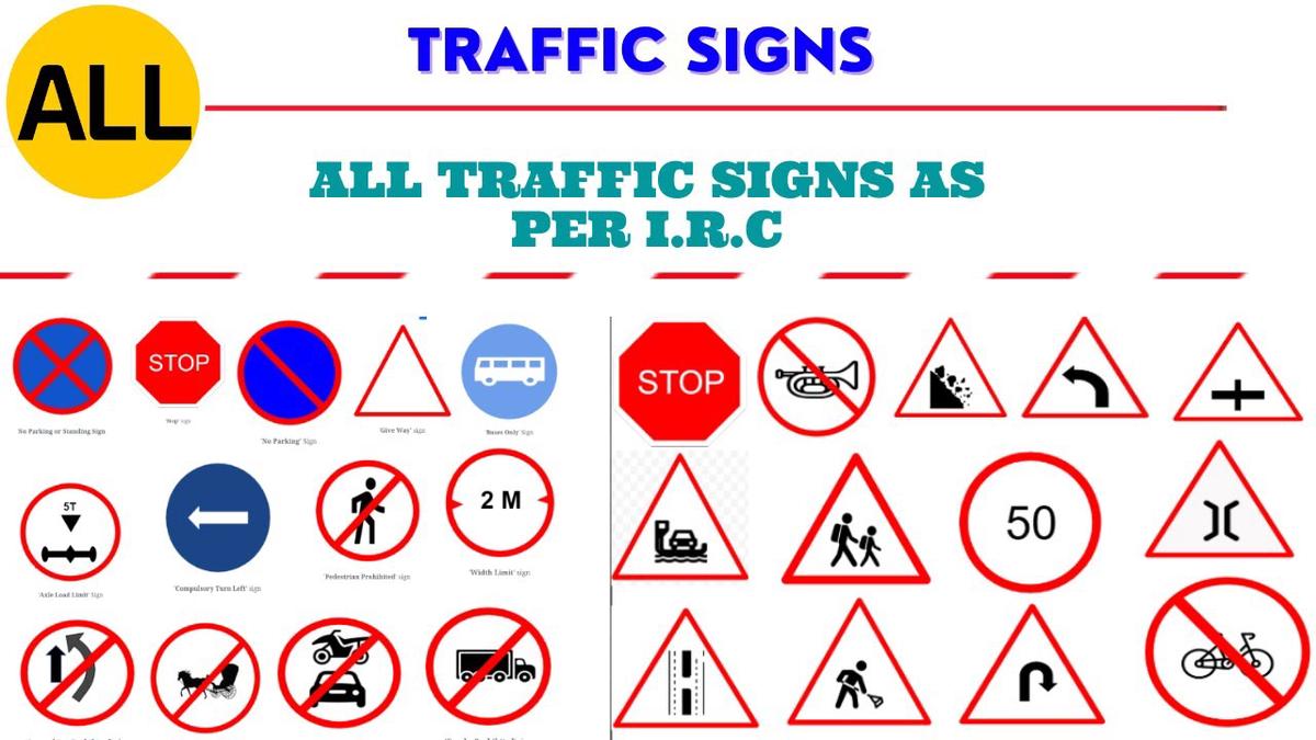 'Video thumbnail for All Traffic Signal & Signs or Road Safety Signs in India IRC | Meaning and Symbol | Driving License'